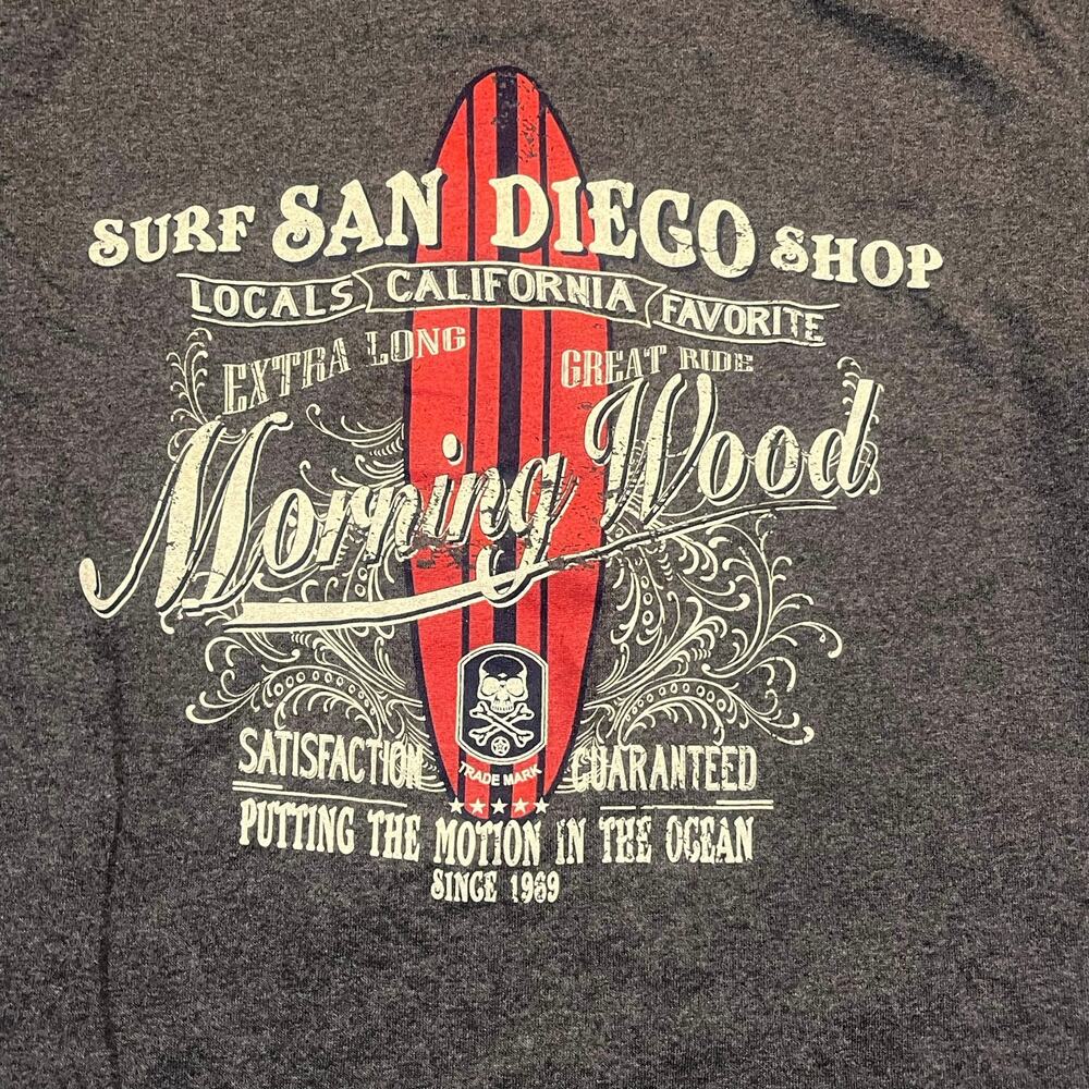 Morning‎ Wood Men Medium Surf Shirt Gray Short Sleeve